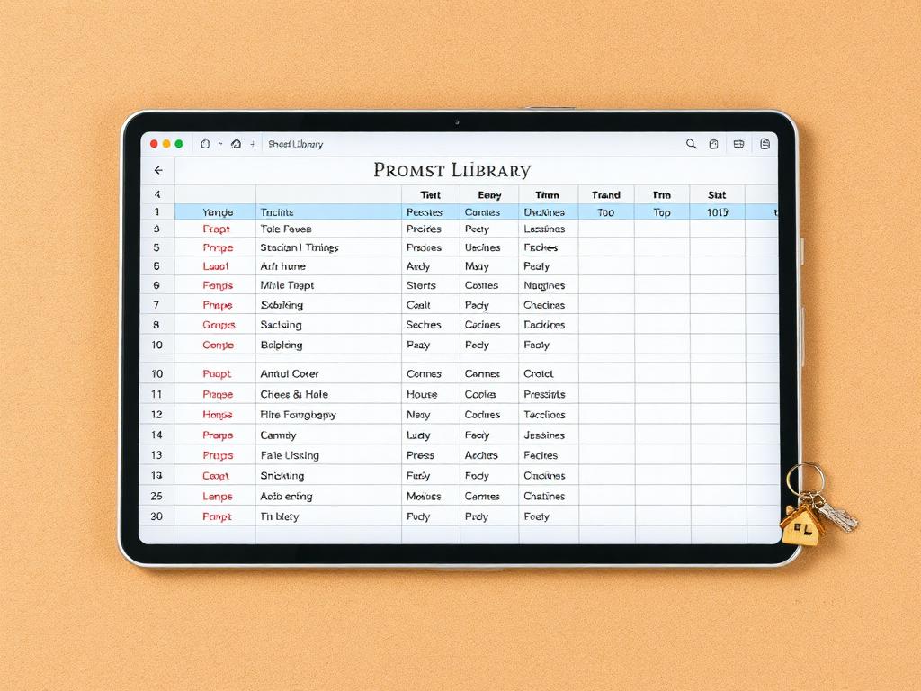 Prompt library spreadsheet